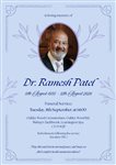 Mr Ramesh Patel - Funeral Details